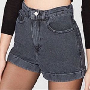 American apparel denim high waist cuff shorts